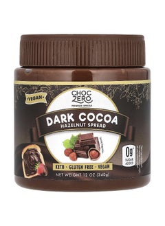 CHOCZERO ChocZero, Dark Cocoa Hazelnut Spread, 12 oz (340 g)  - Image 1