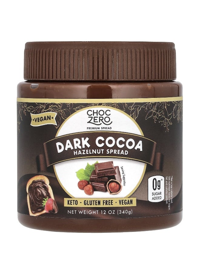 CHOCZERO ChocZero, Dark Cocoa Hazelnut Spread, 12 oz (340 g)  - Image 1