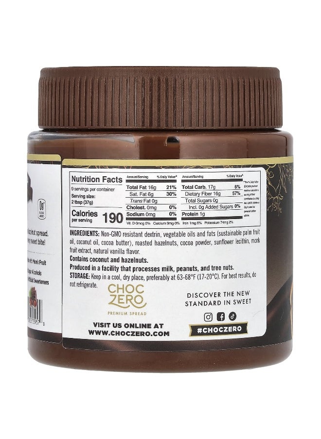 CHOCZERO ChocZero, Dark Cocoa Hazelnut Spread, 12 oz (340 g)  - Image 2