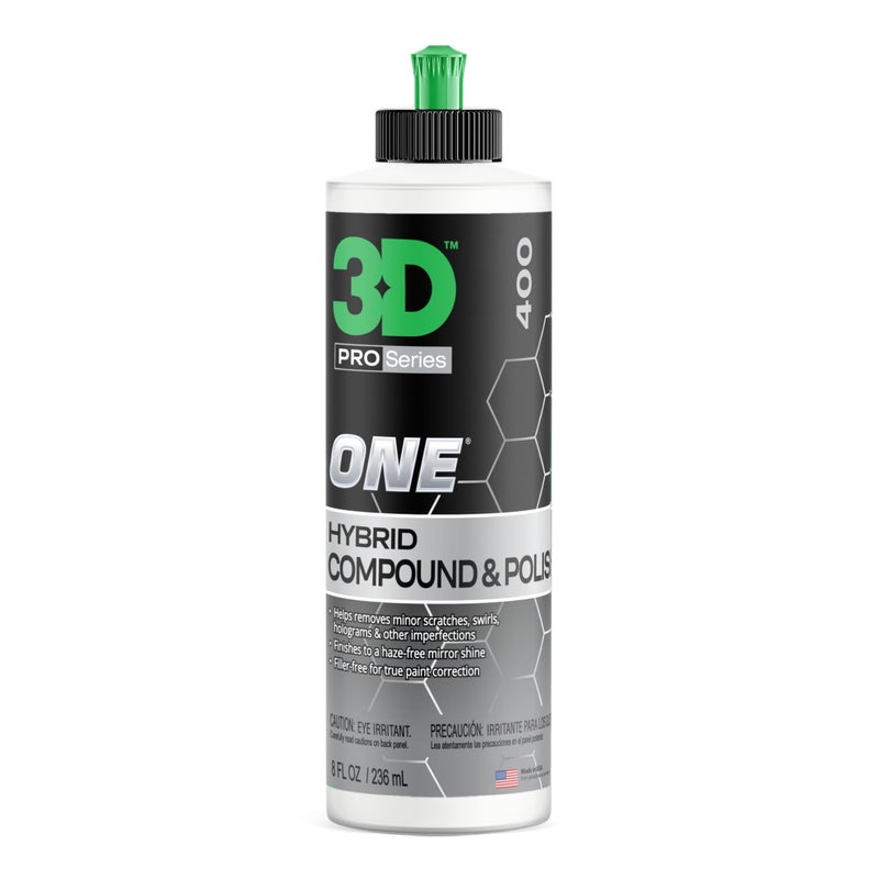 3D One Car Scratch & Swirl Remover Hybrid Rubbing Compound & Polish Buffing Compound for True Paint Correction 8oz Made in USA - Image 1
