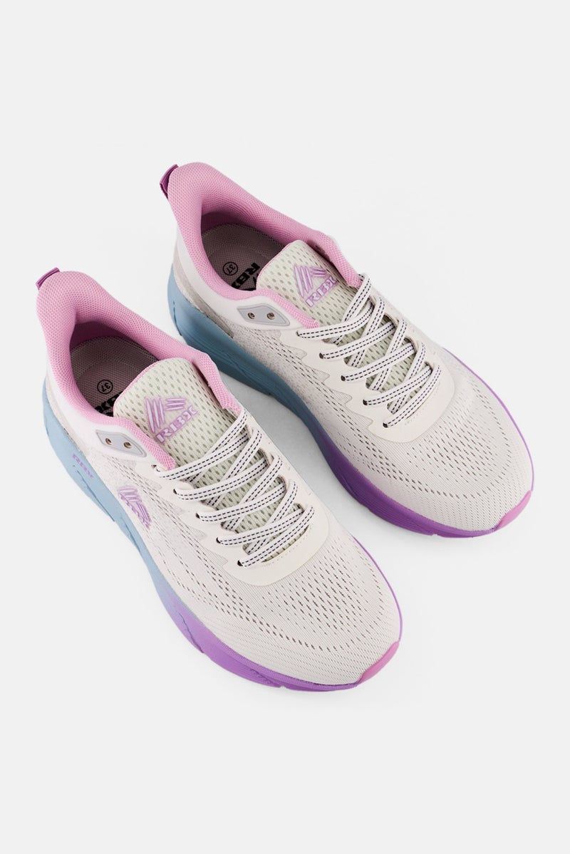 RBX Women Textile Lace Up Running Shoes, Off White  - Image 2