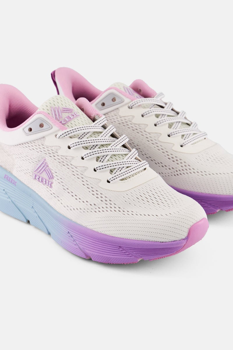 RBX Women Textile Lace Up Running Shoes, Off White  - Image 4