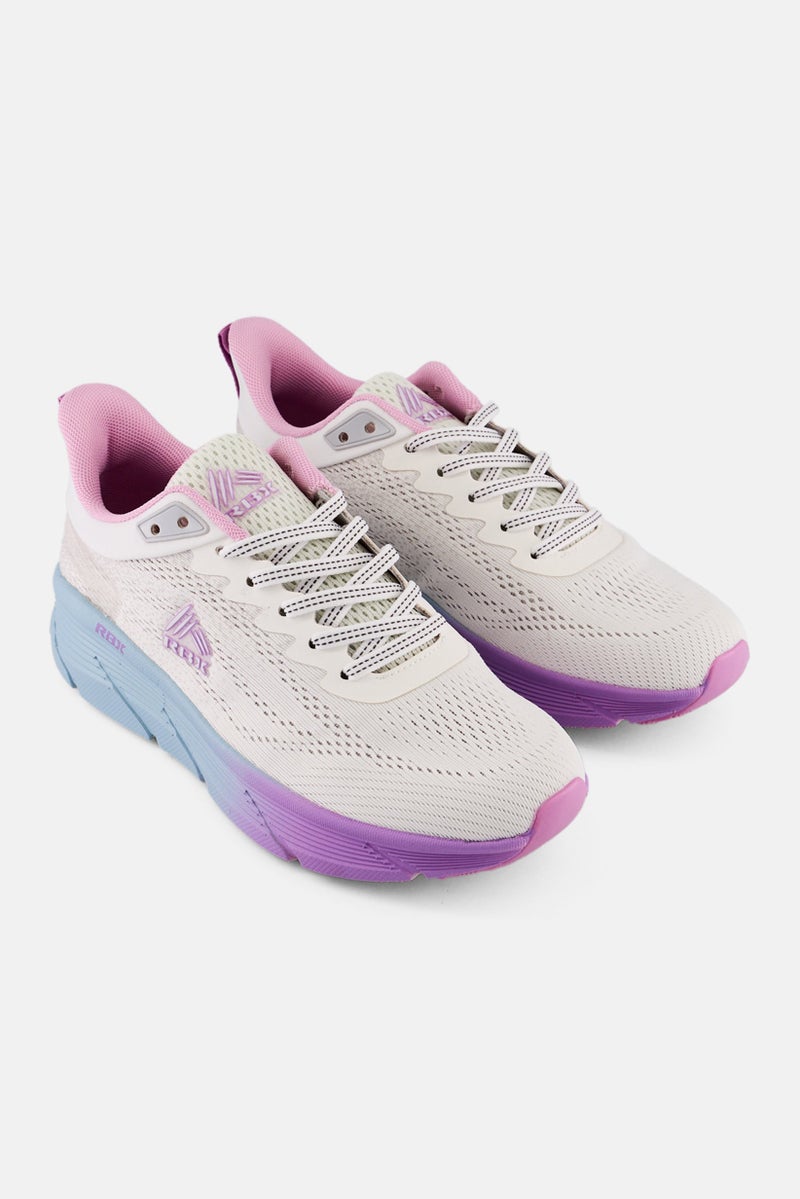 RBX Women Textile Lace Up Running Shoes, Off White  - Image 1