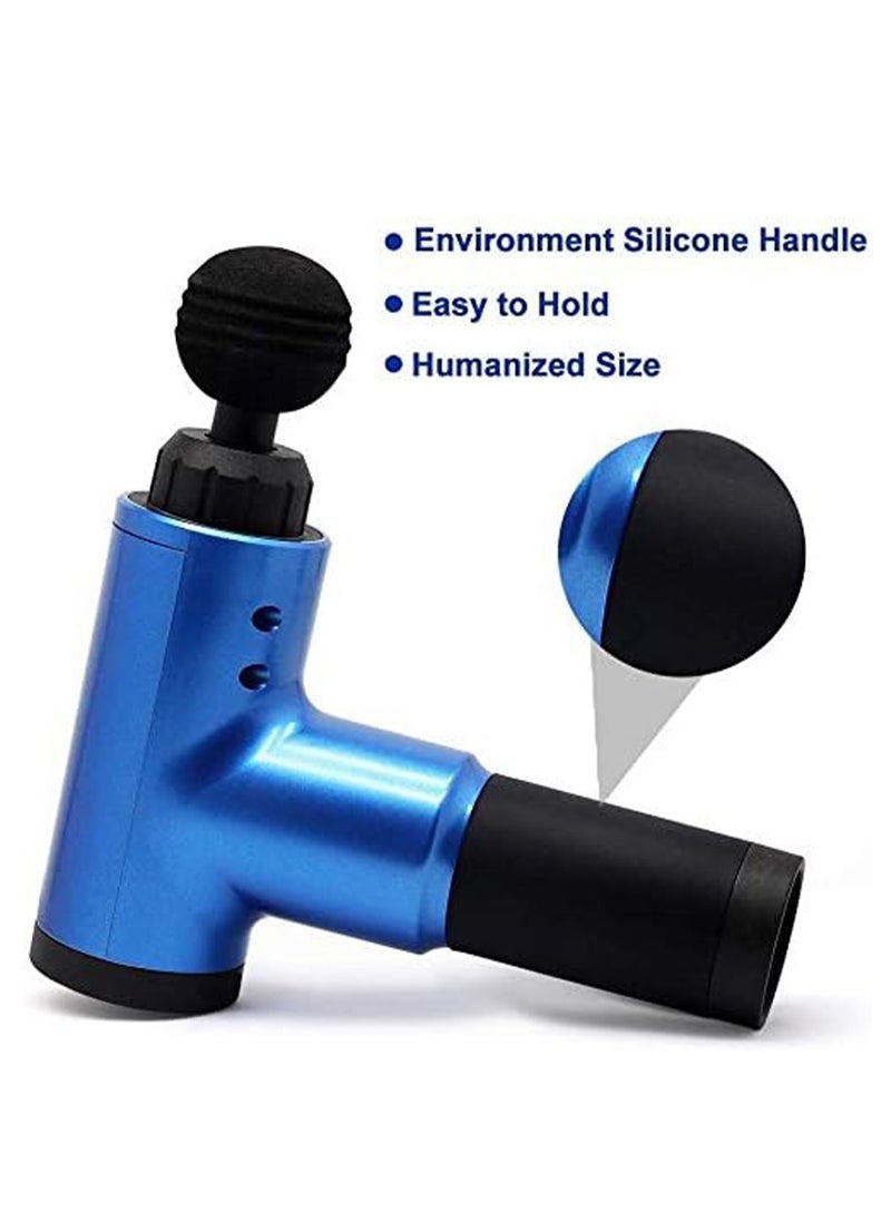 Generic - Professional Massage Gun KH-320 , 4 In 1 Deep Tissue Electric Percussion Handheld Device for Body Back Pain Relief Therapy , 6 level variable frequency vibration - blue - Image 1