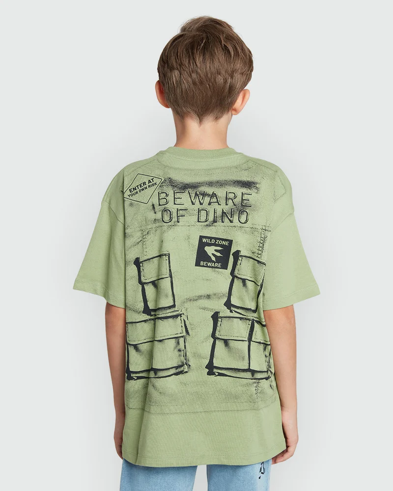 Ovs Aspen Green Short Sleeve Tee  For Boys