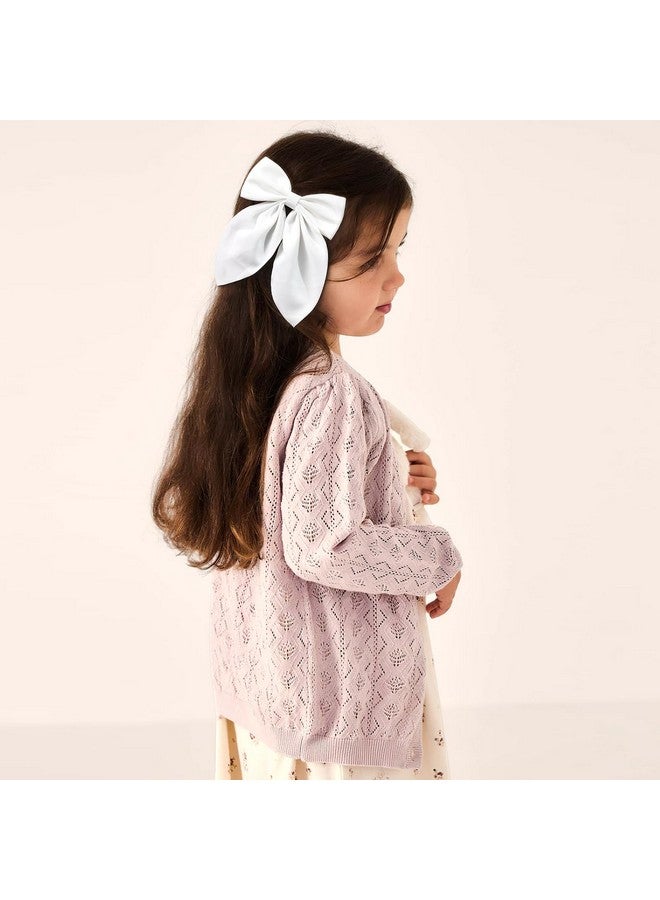 CellElection 6pcs Satin Hair Bows for Girls Fall Bow Hair Clips Neutral Colors Hair Bow Ribbon Bows Barrettes for Toddlers Kids Hair Accessories for Girls - Image 4