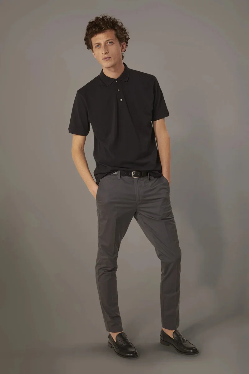 Regular fit trousers in twill construction - DK Grey