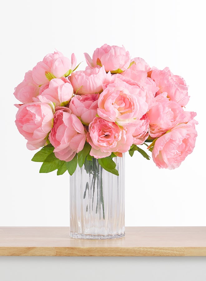 Noon East Peony 4pc Flower Bunch with 24 buds – Light Pink | 65cm Artificial Flower Bunch | Ideal for Wedding, Living Room Decor, Hotel, Party Decoration, and DIY Décor - Image 1