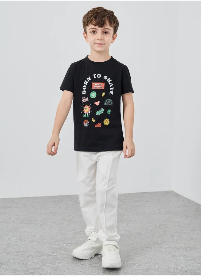 Styli Styli Graphic Print Round Neck T-Shirt