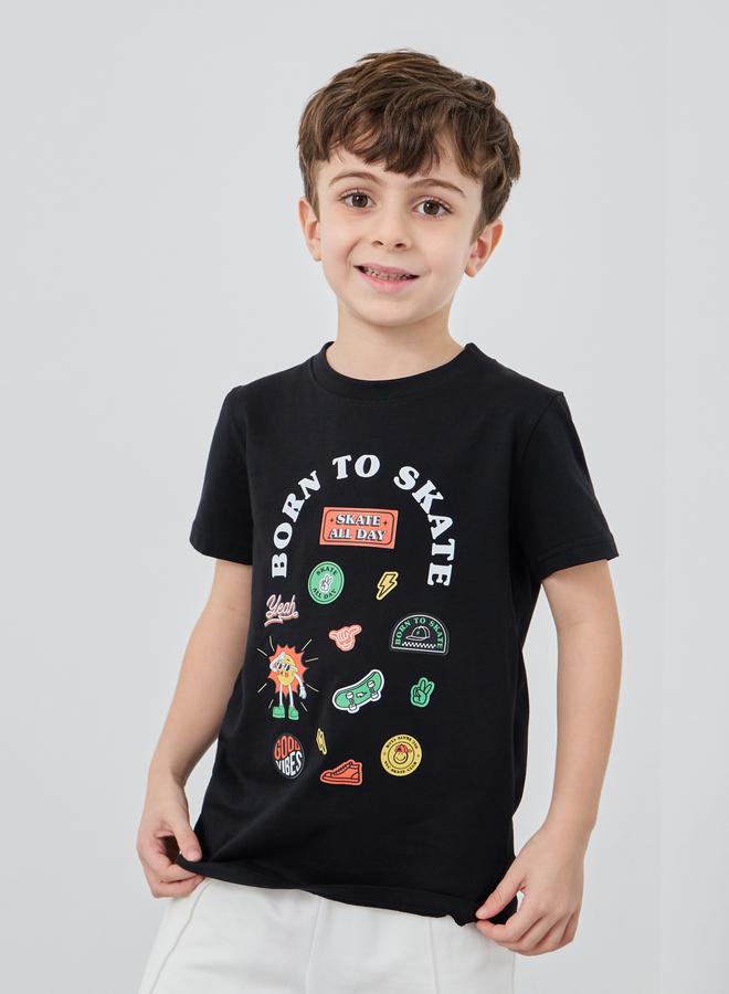 Styli Graphic Print Round Neck T-Shirt - Image 1