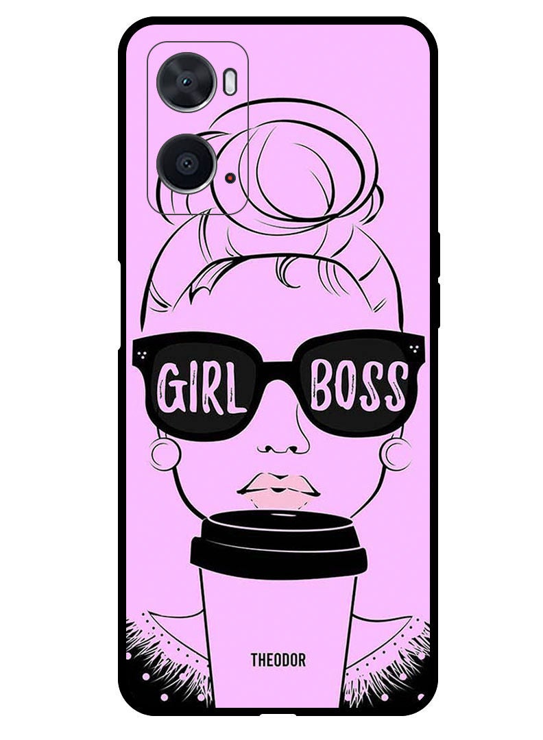Theodor Protective Case Cover For OPPO A76  Girl Boss Pink Background - Image 1