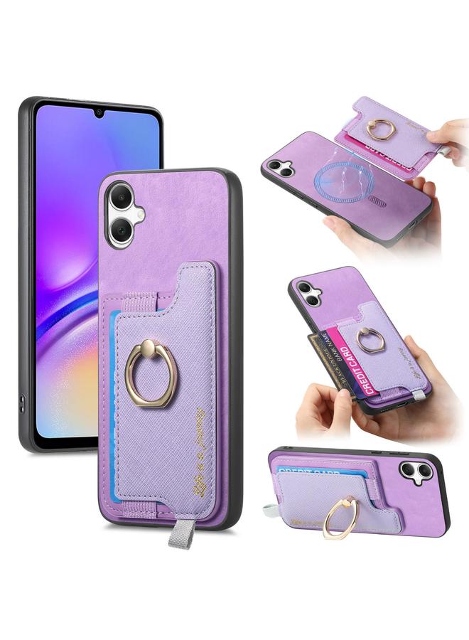 اس-توب جراب لهاتف Samsung Galaxy XCover 7 بتصميم كلاسيكي متقاطع من الجلد مع حلقة إدخال أفقية وحقيبة بطاقات وحافظة هاتف MagSafe - Image 1
