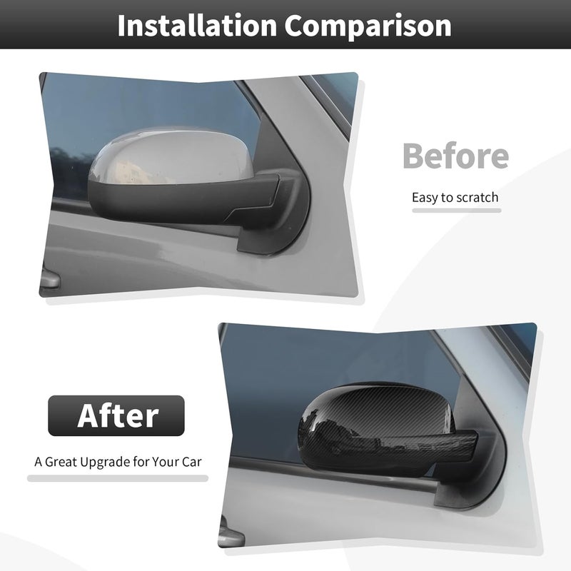 CheroCar Side Door Mirror Cover Overlay - ABS Carbon Fiber Pattern for Tahoe/Suburban/Avalanche/Silverado/GMC Yukon/Sierra/Escalade (2007-2013) - Image 3