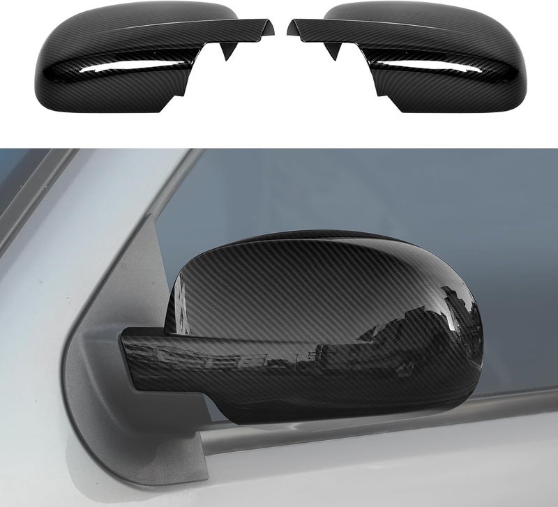 CheroCar Side Door Mirror Cover Overlay - ABS Carbon Fiber Pattern for Tahoe/Suburban/Avalanche/Silverado/GMC Yukon/Sierra/Escalade (2007-2013) - Image 1