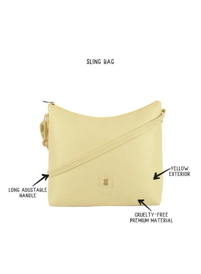 باجيت Baggit Women Yellow Sling Bag Medium Size | Ladies Stylish Casual Cross Body Purse Handbag