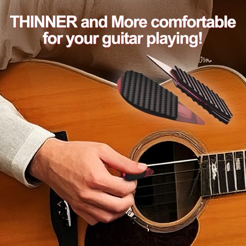 Fematin 32pcs Guitar Picks Grips, Large Silicone Soft Grips with 3 Guitar Picks, Non slip and Self-Adhesive, Help You Holding the Guitar Pick Tightly,Black - Image 4