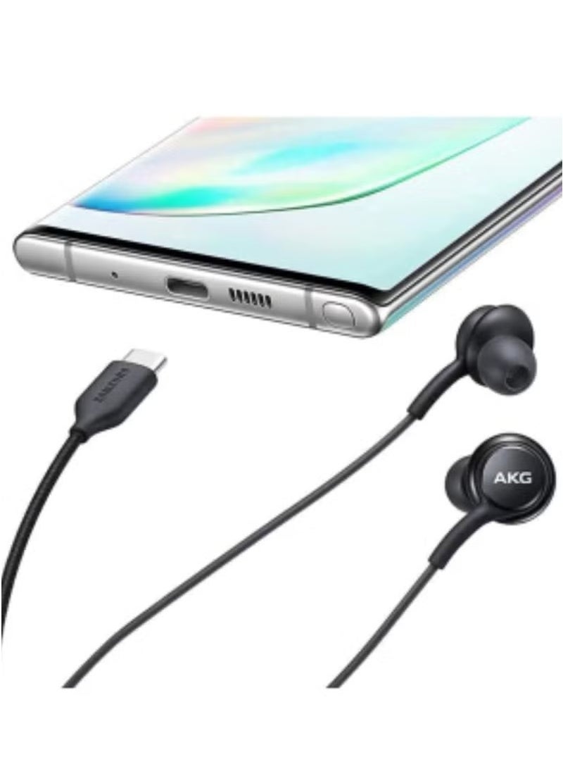 GENNEXT 2024 In-Ear Stereo Headphones for Samsung Galaxy S24/S23/S22/S21/S20, Note 10/10+ – AKG Designed with Microphone & Volume Control, Type-C Connector (Black) - Image 4
