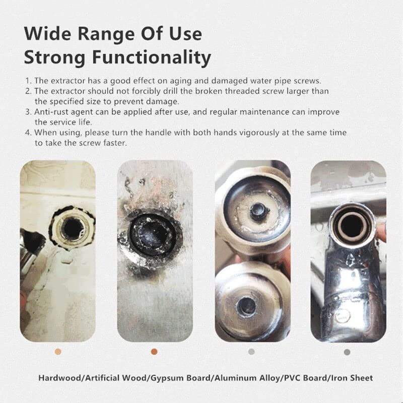 uptodateproducts 1/2'' 3/4'' Double-Head Tap Faucet Valve Screw Extractor Set Damaged Broken Wire Water Pipe Bolt Remover Multipurpose House Up to Date Products & Tools by Mr. DIY Crafts - Image 4