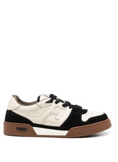 Fendi Match Low Top Suede Sneakers In Black  - Image 1