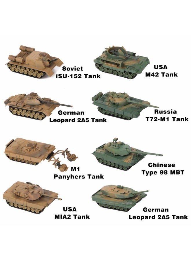 PROLOSO Military Army Playset 8 Take Apart Battle Tank Models and 20 Tiny Toy Soldiers - Image 2