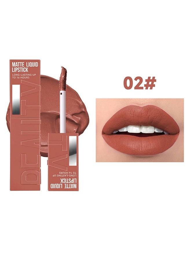 Julystar Beauty Matte Liquid Lipstick Long Lasting Up To 16 Hous,Nude Velvet Lip Gloss Lip Stain Can Let Your Lip Look Fuller(#2)  - Image 2