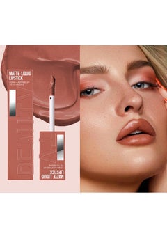 Julystar Beauty Matte Liquid Lipstick Long Lasting Up To 16 Hous,Nude Velvet Lip Gloss Lip Stain Can Let Your Lip Look Fuller(#2)  - Image 4