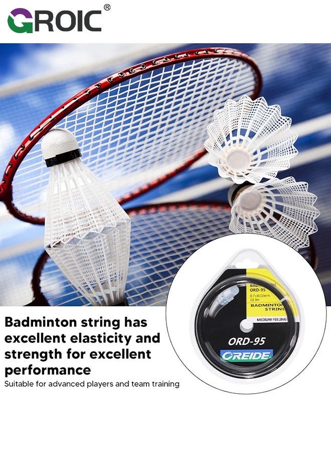 GROIC - 2Pcs Badminton Racket String, Durable High Flexibility Training Nylon Racquet String Line, Repair Accessory Thread Wire for Training, 10.3Mx0.7mm - Image 1