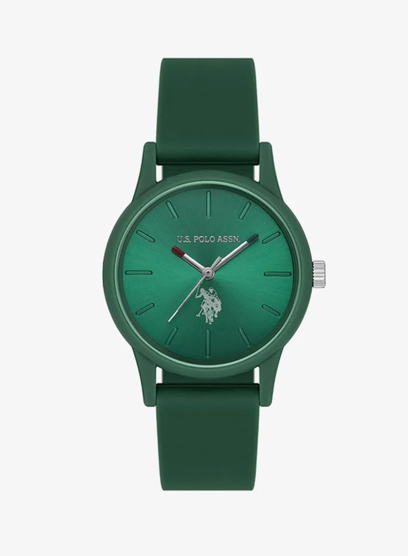 U.S. Polo Assn. Yard Silicone Strap Quartz Analog Watch for Women, 33mm