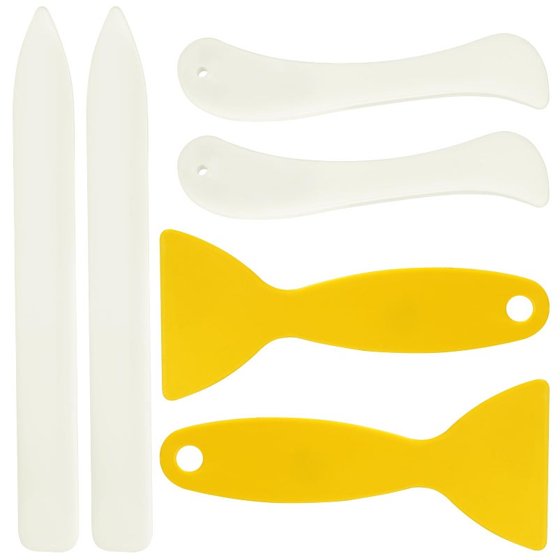 WONVOC 6 pcs Bone Folders, Crease Makers, Scoring Tool, Plastic Bone Folder Paper Creaser, Folding Bookbinding Tool, Origami Tools for Making Paper Crafts Quilting Leathercraft Bookbinding - Image 1