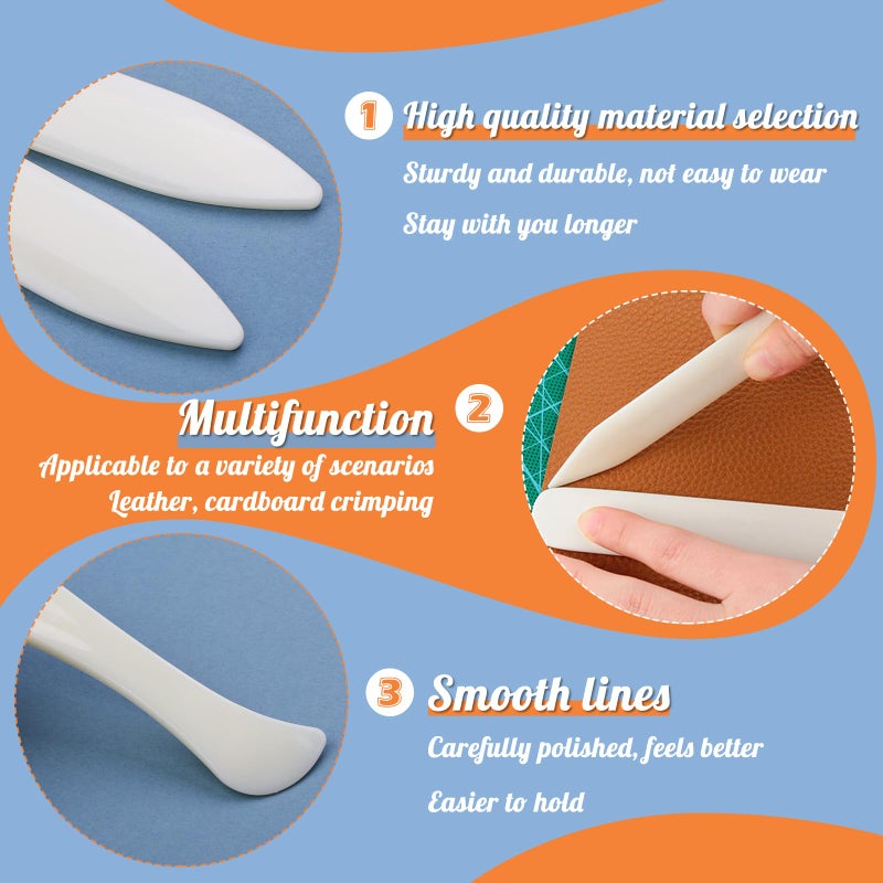 WONVOC 6 pcs Bone Folders, Crease Makers, Scoring Tool, Plastic Bone Folder Paper Creaser, Folding Bookbinding Tool, Origami Tools for Making Paper Crafts Quilting Leathercraft Bookbinding - Image 5