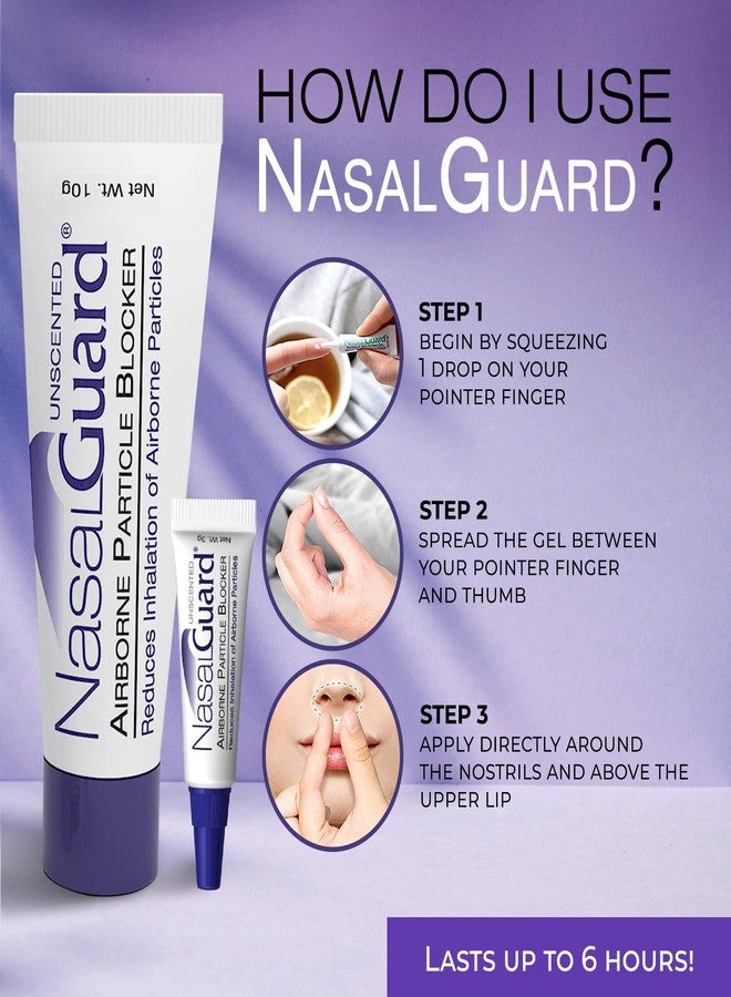 NasalGuard Airborne Particle Blocker Nasal Gel for Kids - Helps Reduce Inhalation of Allergens, Pollutants & Irritants - Drug-Free, Daily Use (Unscented, 3g) - Image 3