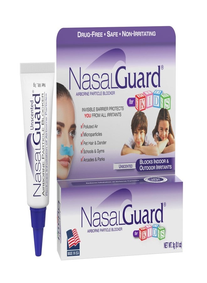 NasalGuard Airborne Particle Blocker Nasal Gel for Kids - Helps Reduce Inhalation of Allergens, Pollutants & Irritants - Drug-Free, Daily Use (Unscented, 3g) - Image 1