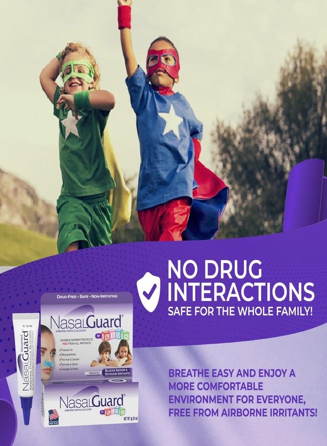NasalGuard Airborne Particle Blocker Nasal Gel for Kids - Helps Reduce Inhalation of Allergens, Pollutants & Irritants - Drug-Free, Daily Use (Unscented, 3g) - Image 2