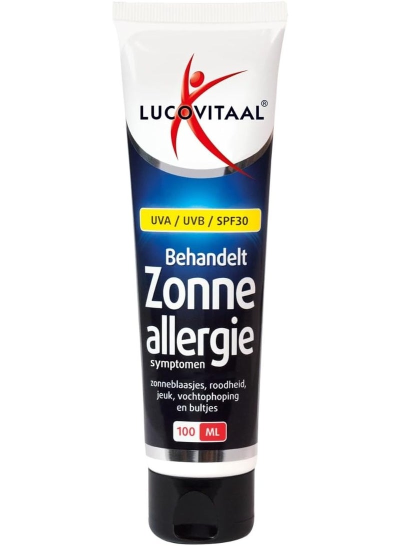 لوكوفيتال كريم حساسية الشمس 100 مل، يدعم الجهاز المناعي للبشرة، يعالج تفاعلات فرط الحساسية، يوفر حماية من أشعة UVA وUVB بدرجة SPF 30، صُنع في هولندا. - Image 1