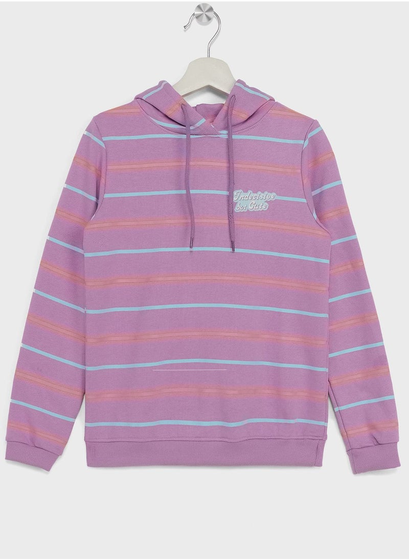 Pinata - Girls Stripe Drawstring Hoodie - Image 1
