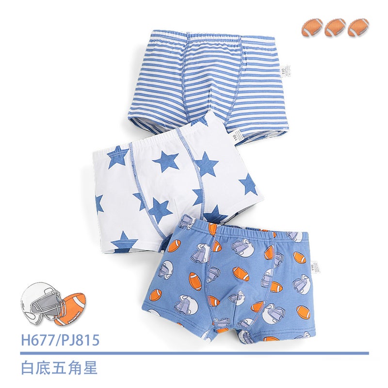 Kids Cotton Cartoon Dinosaur Boxer Briefs