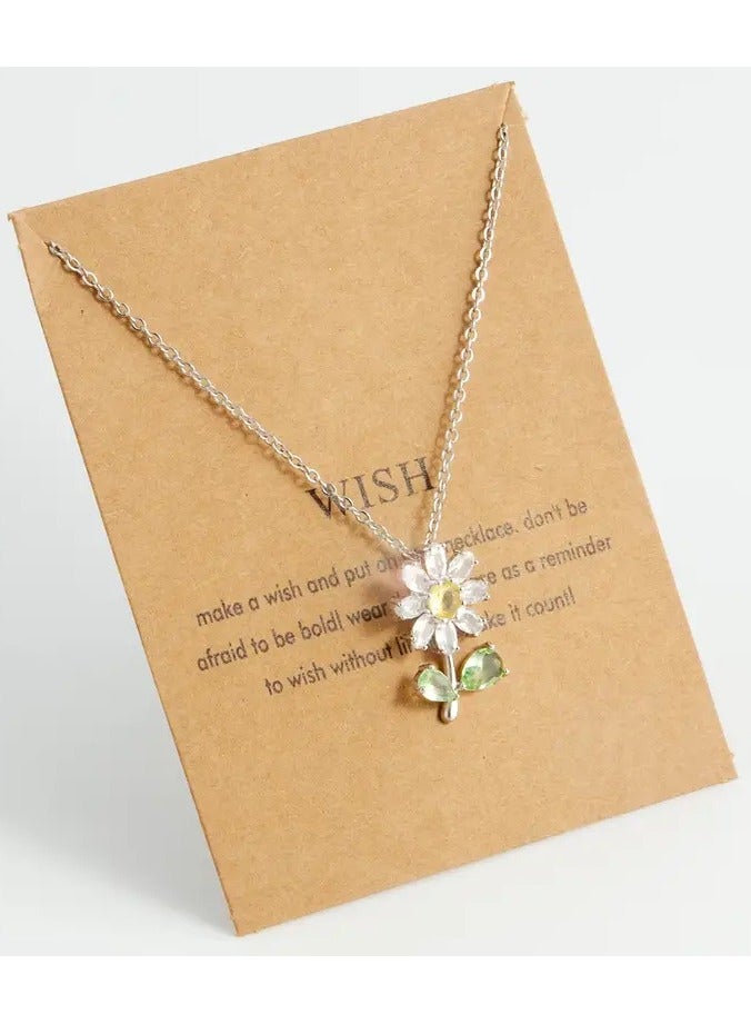Home Clearance Sale LNCHRAN Elegant Sunflower Pendant Necklace with Cubic Zirconia - 18K Gold Plated Stainless Steel, Hypoallergenic - Ideal Fashion Jewelry Gift for Women, Daily Wear & Special Occasions, Flower Necklace - Image 3
