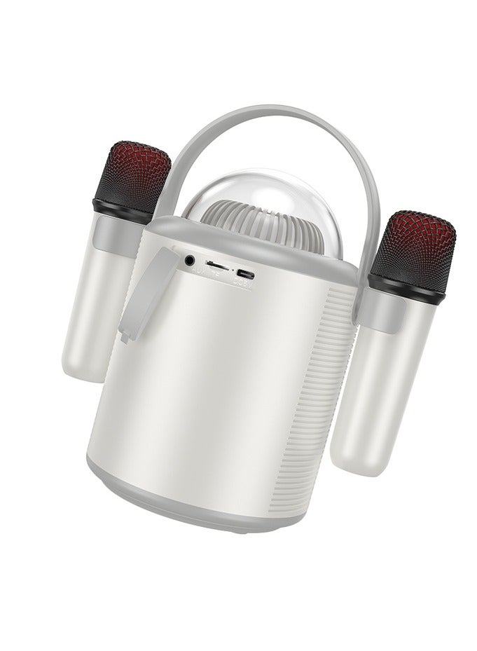 هوكو مكبر صوت كاريوكي محمول بتقنية البلوتوث من HOCO BS59 مع ميكروفونات لاسلكية مزدوجة - إضاءة LED بقوة 10 وات ومدة تشغيل طويلة - Image 2