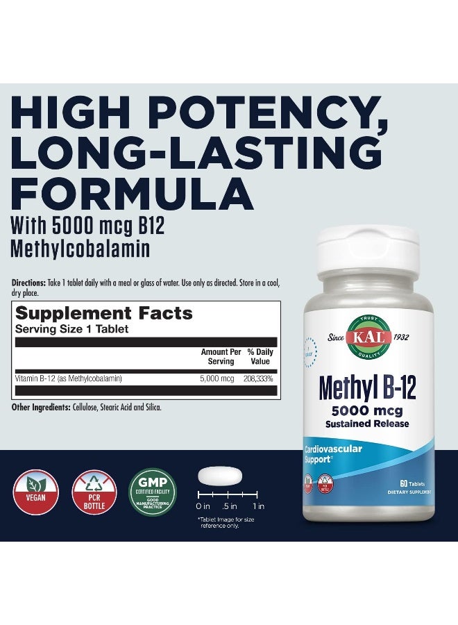 KAL أقراص ميثيل ب-12 5000 ميكروغرام للبالغين - Image 2