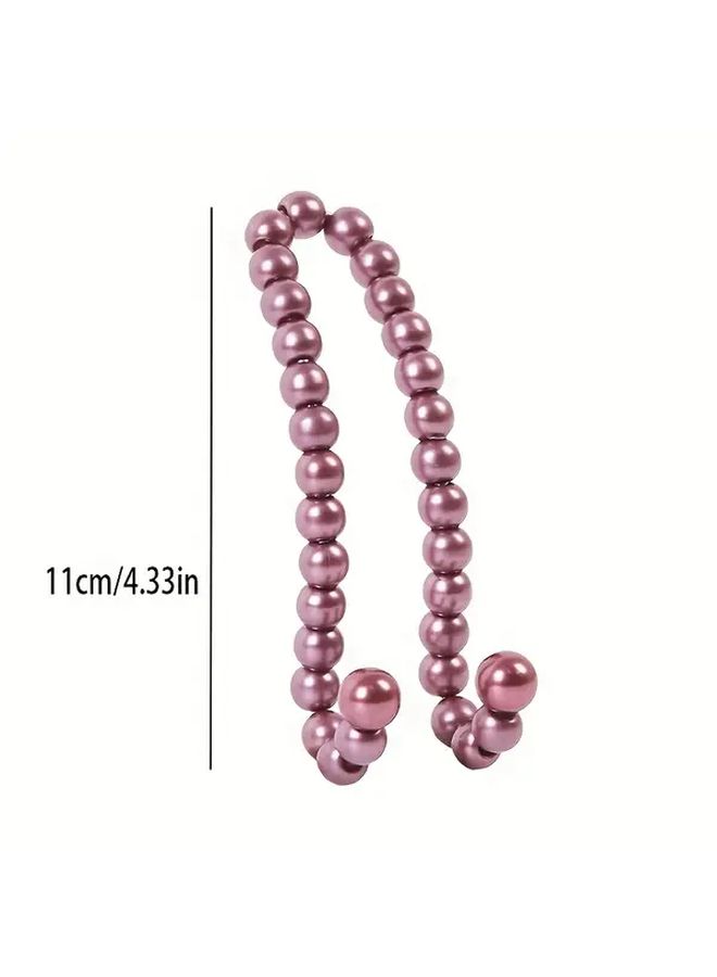 Grape Purple Car Seat Back Hooks With Adjustable Beaded Design For Organizing Bags Keys And Water Bottles 2PCS - Image 2