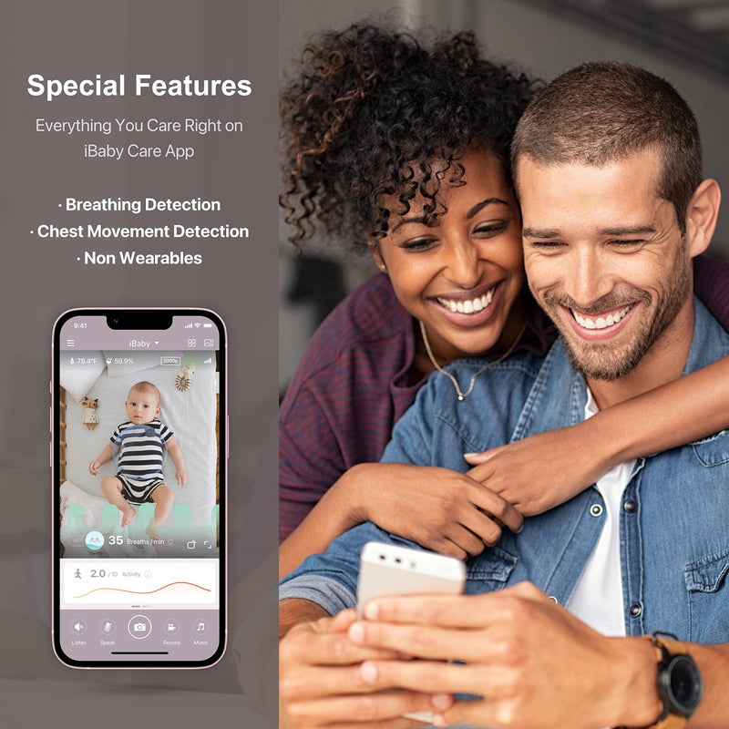 iBaby i6 Smart Baby Monitor with Breathing and Sound Machine, 2K Baby Video Camera Monitor, Upgrade Motion and Temperature alerts, No Subscription - Image 3