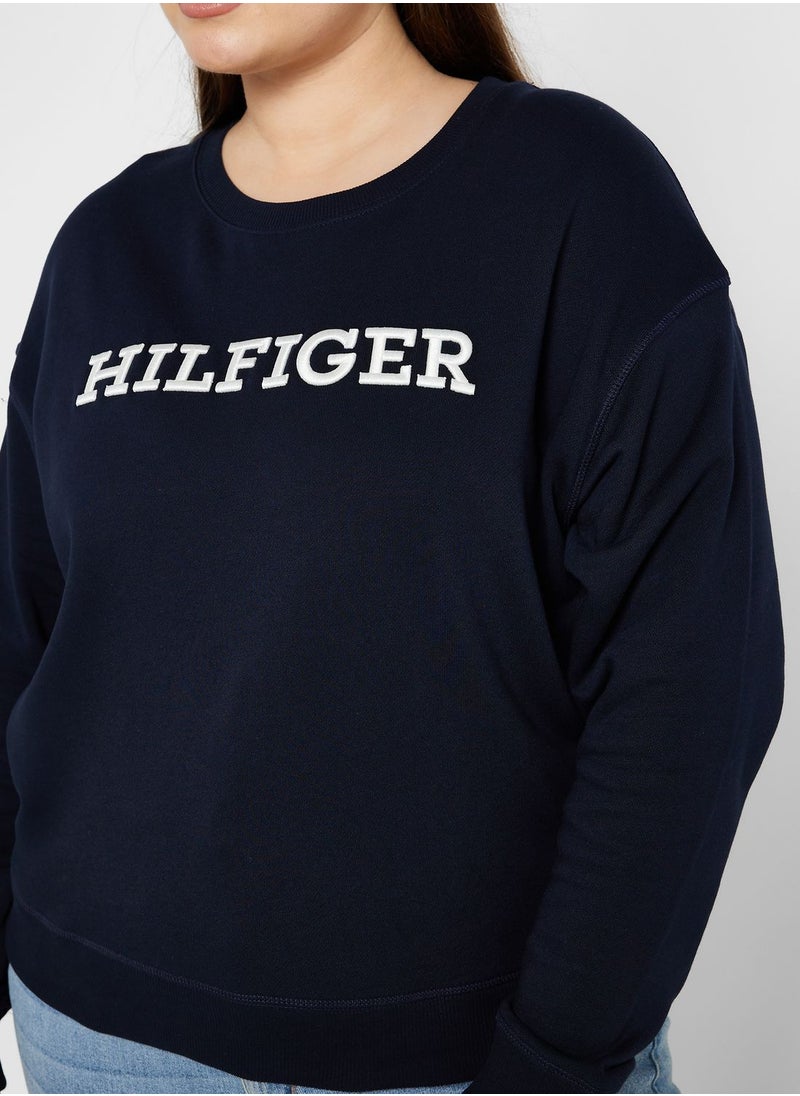 Tommy Hilfiger Plus Crew Neck Logo Sweatshirt  - Image 3