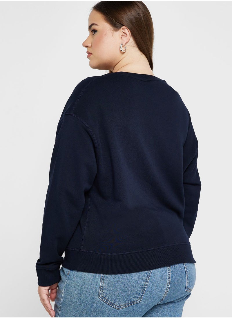 Tommy Hilfiger Plus Crew Neck Logo Sweatshirt  - Image 2