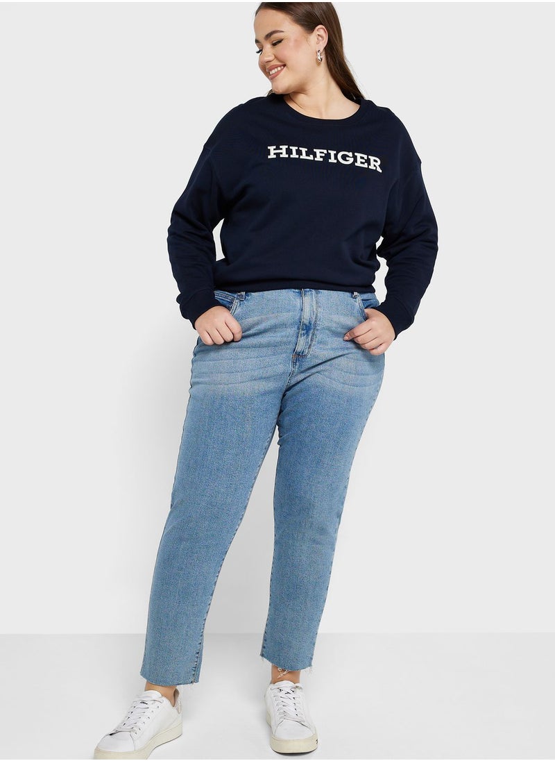 Tommy Hilfiger Plus Crew Neck Logo Sweatshirt  - Image 4
