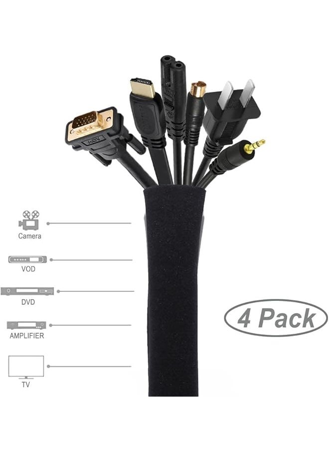 4 Pack Cable Management Sleeve 19 20 Inches Cord Organizer System With Zipper For Tv Computer Office Home Entertainment Flexible Cable Sleeve Wrap Cover Wire Hider System Black - pzsku/ZE40C99ED48AB1BBC80E3Z/45/_/1740916854/de0a76c5-c6d8-4323-a956-e8d8a9a191f1