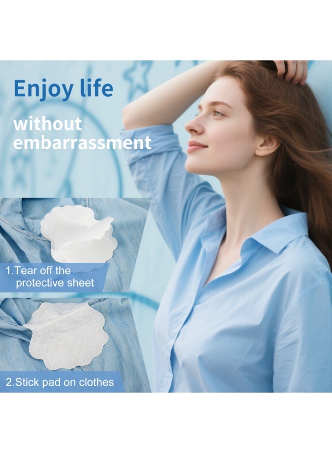 Disposable Armpit Sweat Pads, 100 Pcs Invisible Self-adhesive Underarm Sweat Pads, for Men Women Comfortable Unflavored Sweat Free Armpit Protection - Image 2
