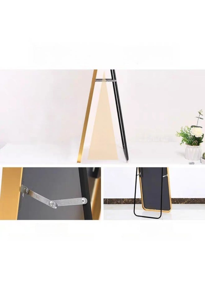 Full Length Rectangular Shape Mirror With Stand, Arched Wall Mirror, Gold Floor Mirror Freestanding, Wall Mounted Mirror for Bedroom Living Room