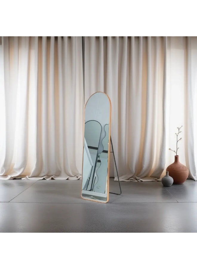 Full Length Rectangular Shape Mirror With Stand, Arched Wall Mirror, Gold Floor Mirror Freestanding, Wall Mounted Mirror for Bedroom Living Room