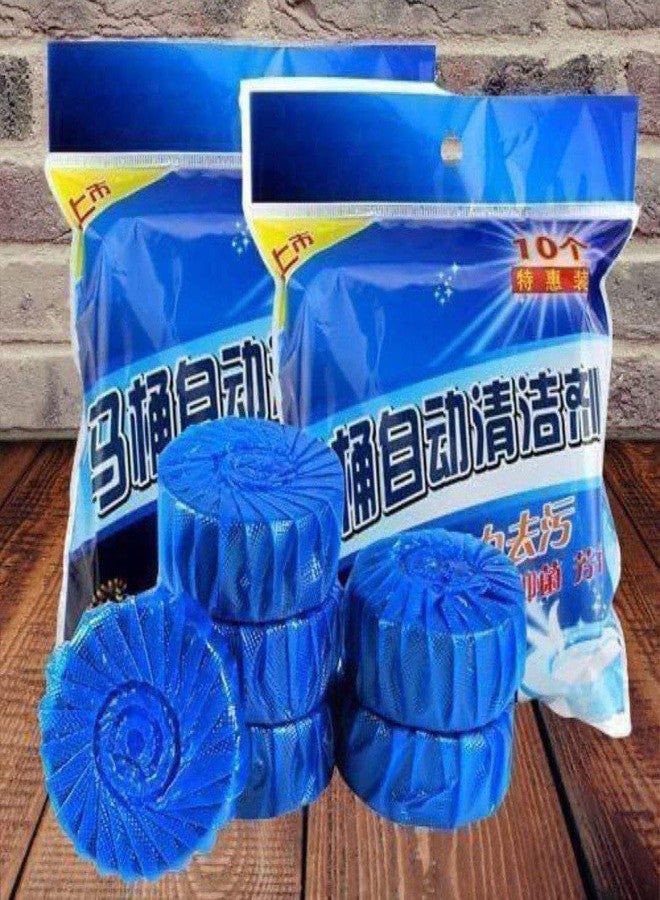 CRENTROVA Toilet Bowl Cleaner Tablets - Automatic Deep Cleaning, Deodorizing & Stain-Removing Blue Blocks (Pack of 10) | Long-Lasting Freshness for Toilets & Urinals | Easy Drop-in Use ((Pack of 10)) - Image 1