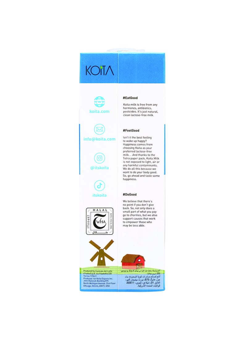 Koita Lactose-Free Whole Fat Milk (1L, 12-Pack) - No Added Hormones, Easy to Digest, Vitamin Enriched, Made in Italy - Image 3